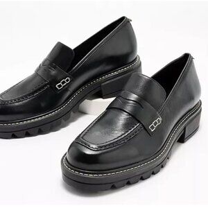 NEW BERNARDO Made In Brazil Leather Chandler Lug Sole Loafers for women